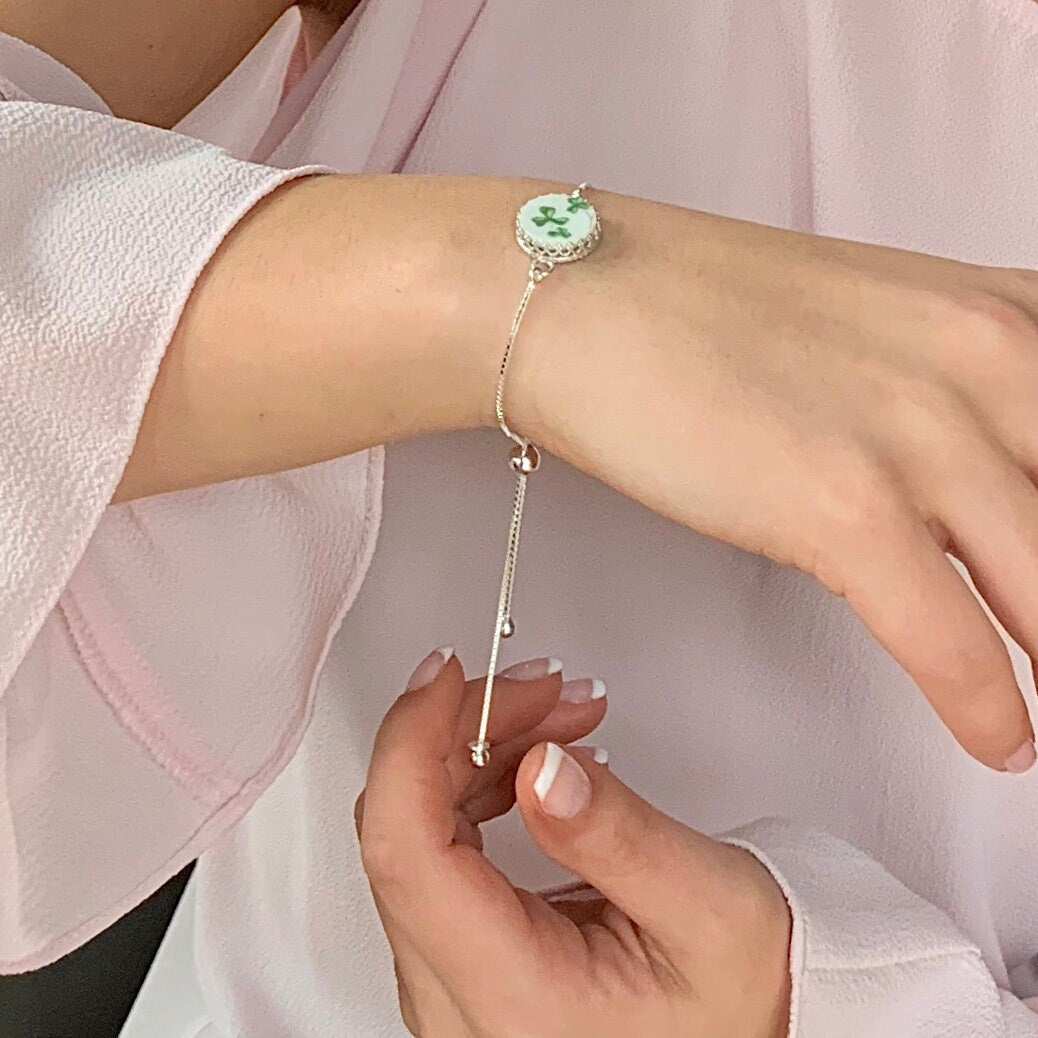 Irish Royal Tara Bolo Bracelet, Broken China Jewelry, Silver Celtic Adjustable Bracelet, Unique Irish Jewelry Gifts for Women