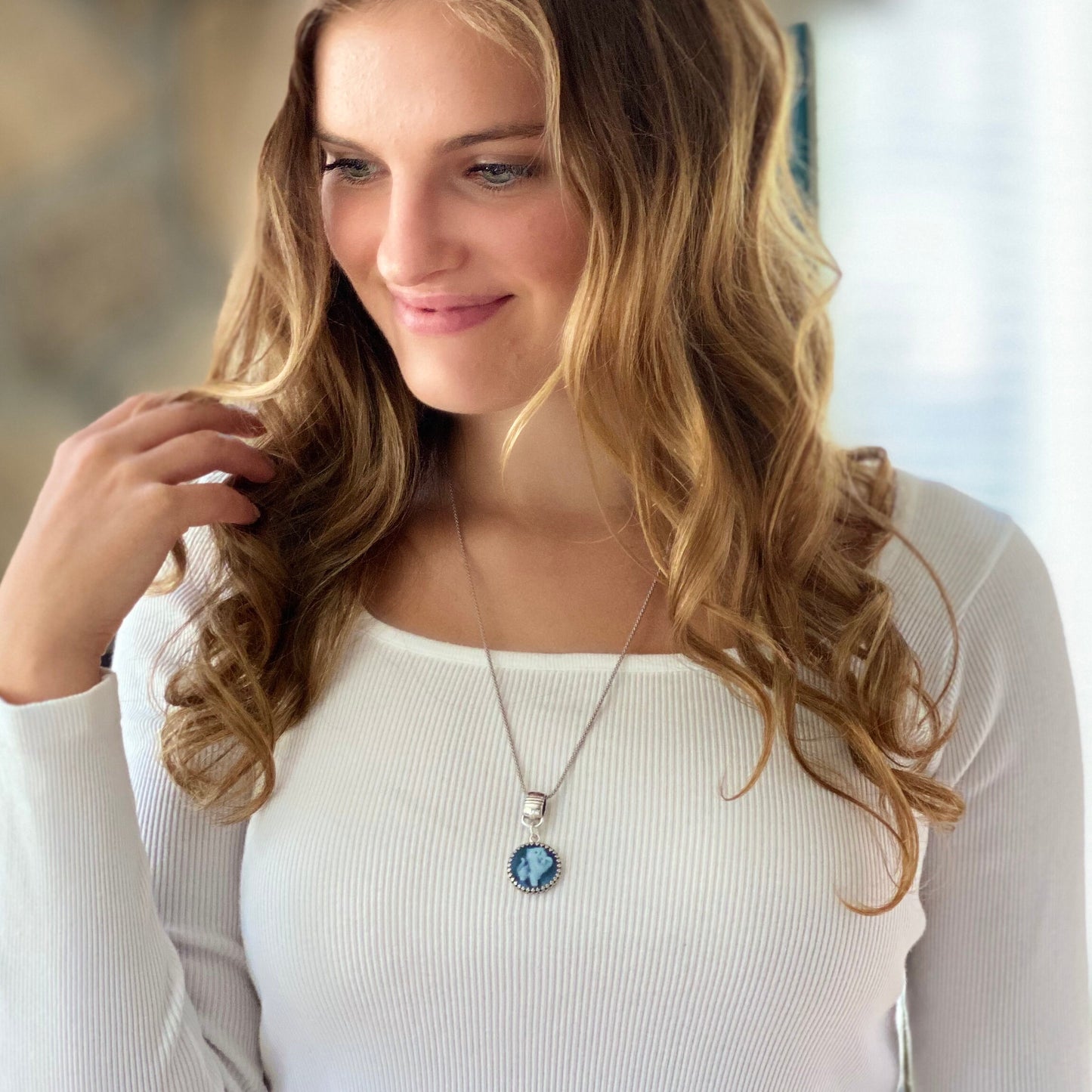 Cat Cameo Necklace, Sterling Silver, Authentic Agate Gemstone Cameo Jewelry, Kitten Jewelry Gift for Cat Lover