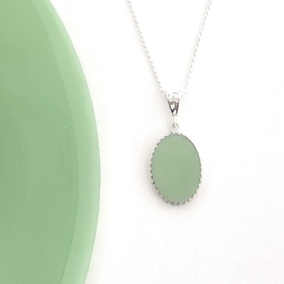Jadeite Fire King Jewelry Broken China Necklace Anniversary Gift for Wife Vintage Jadeite Junkies Jewelry Unique Gifts for Women