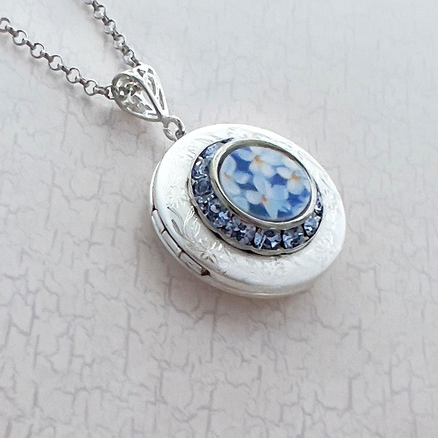 Forget Me Not Locket Necklace
