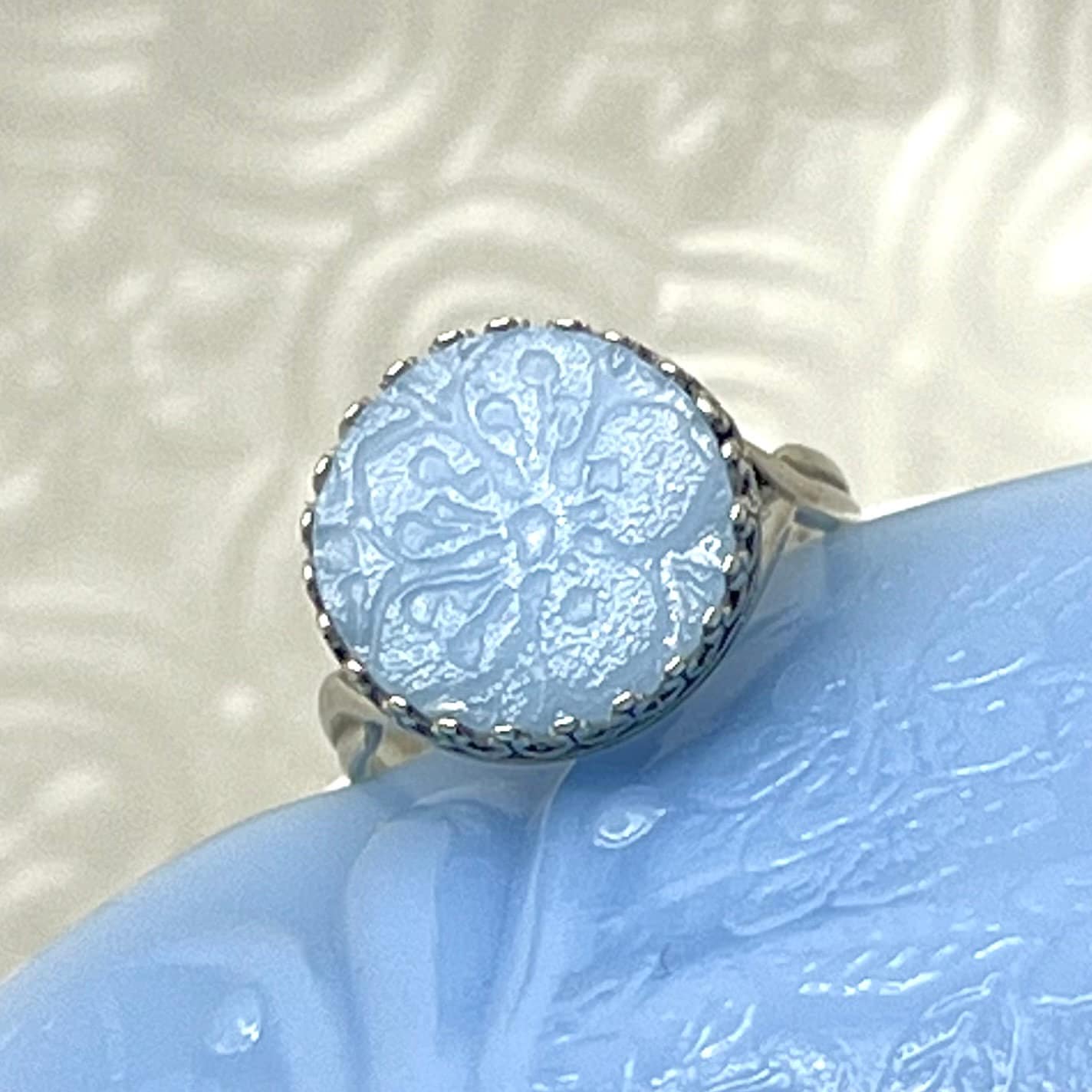 Jeanette Glass Delphite Cherry Blossom Ring