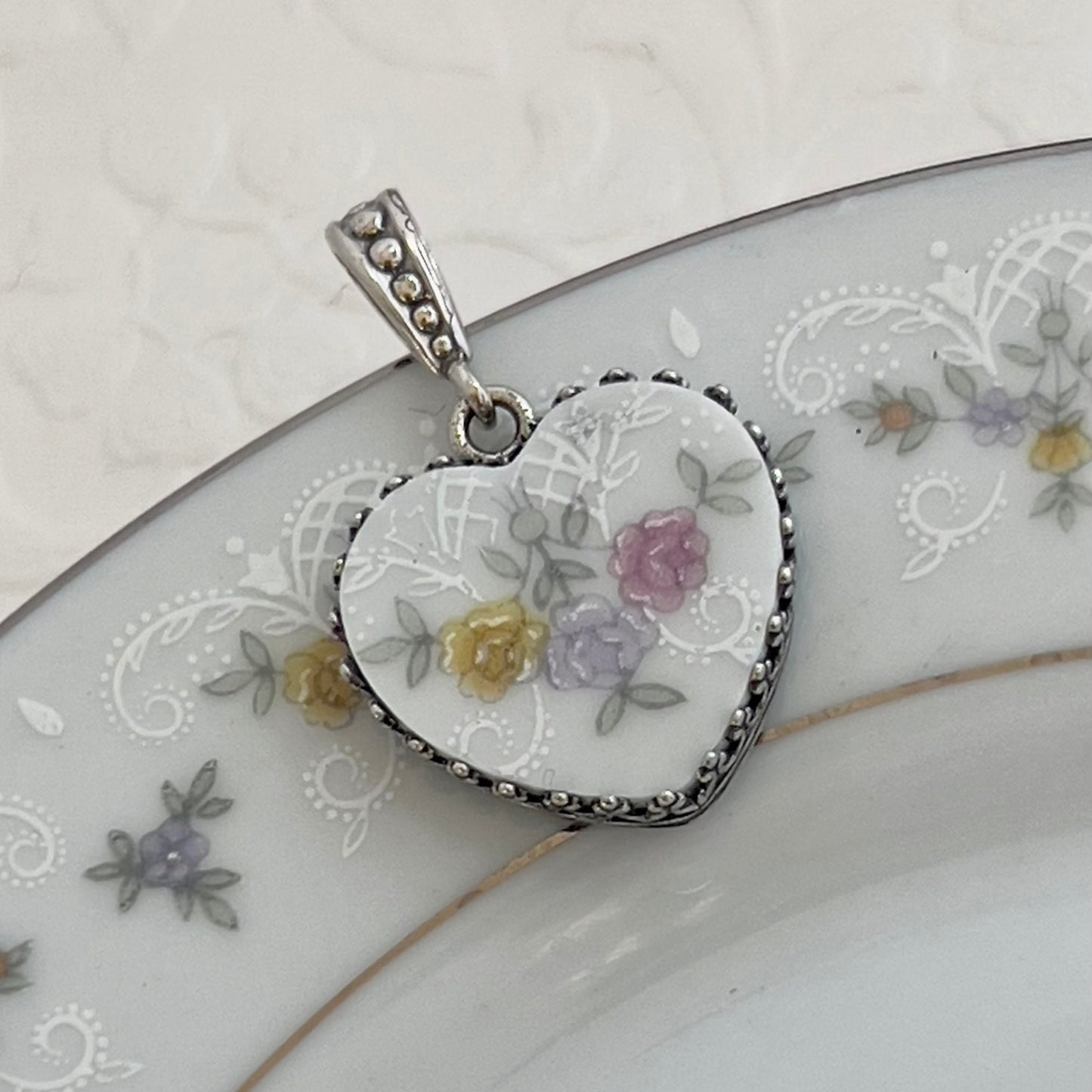 CUSTOM ORDER Dainty Heart China Necklace, Broken China Jewelry, Custom Memorial Jewelry, Family China Jewelry, Unique Jewelry Gifts