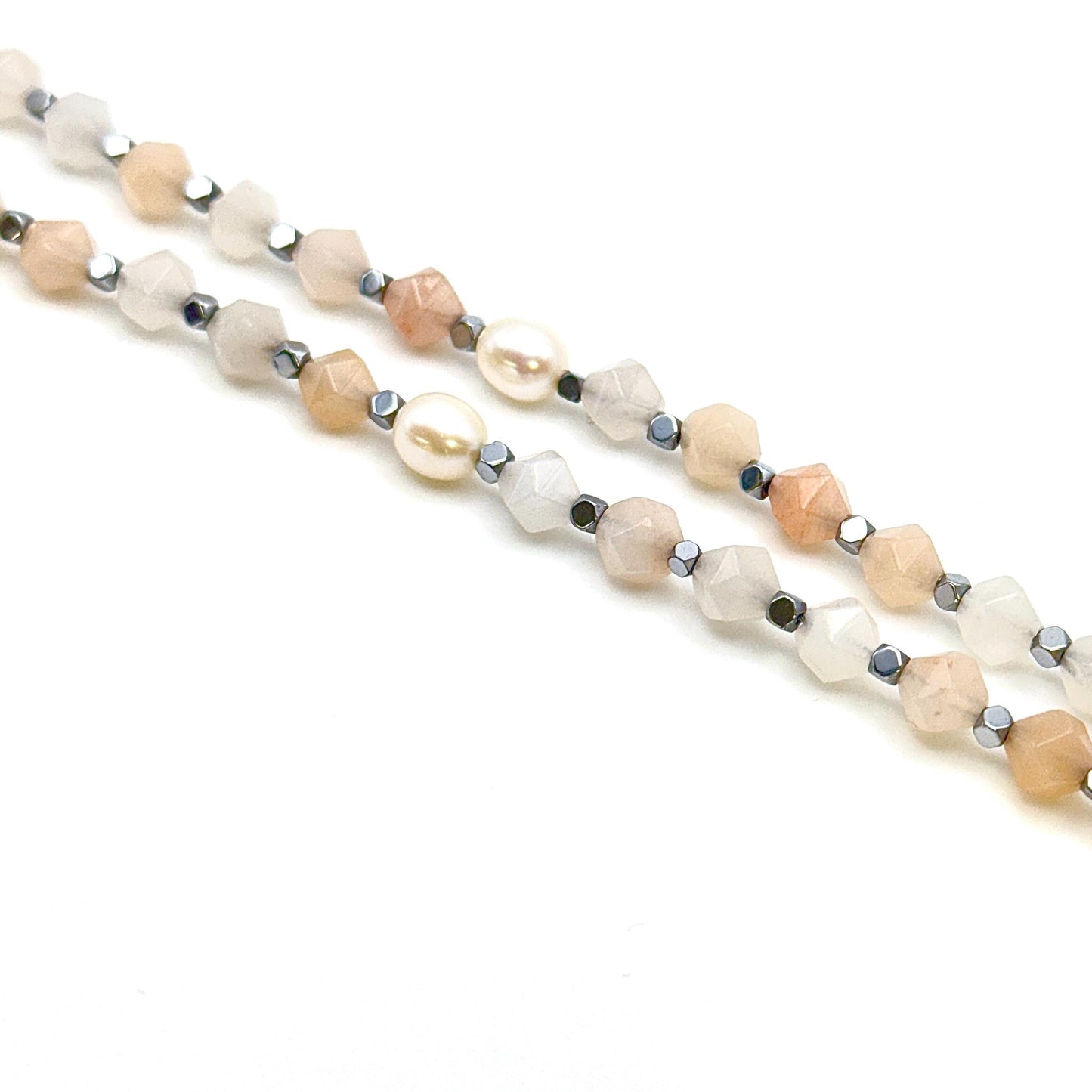 Maple Leaf China Charm, Natural Gemstone Beaded Wrap Bracelet, Limoges Porcelain Broken China Jewelry, Freshwater Pearls