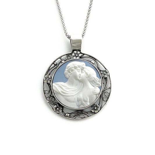 Jasperware Goddess and God Lovers Necklace, Romantic Valentines Day Gift for Girlfriend, Jasperware Pottery Cameo Jewelry