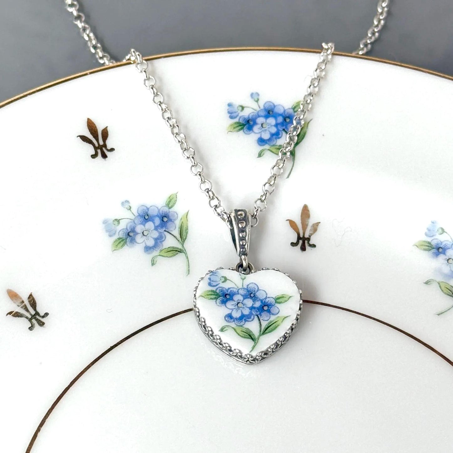 CUSTOM ORDER Dainty Heart China Necklace, Broken China Jewelry, Custom Memorial Jewelry, Family China Jewelry, Unique Jewelry Gifts