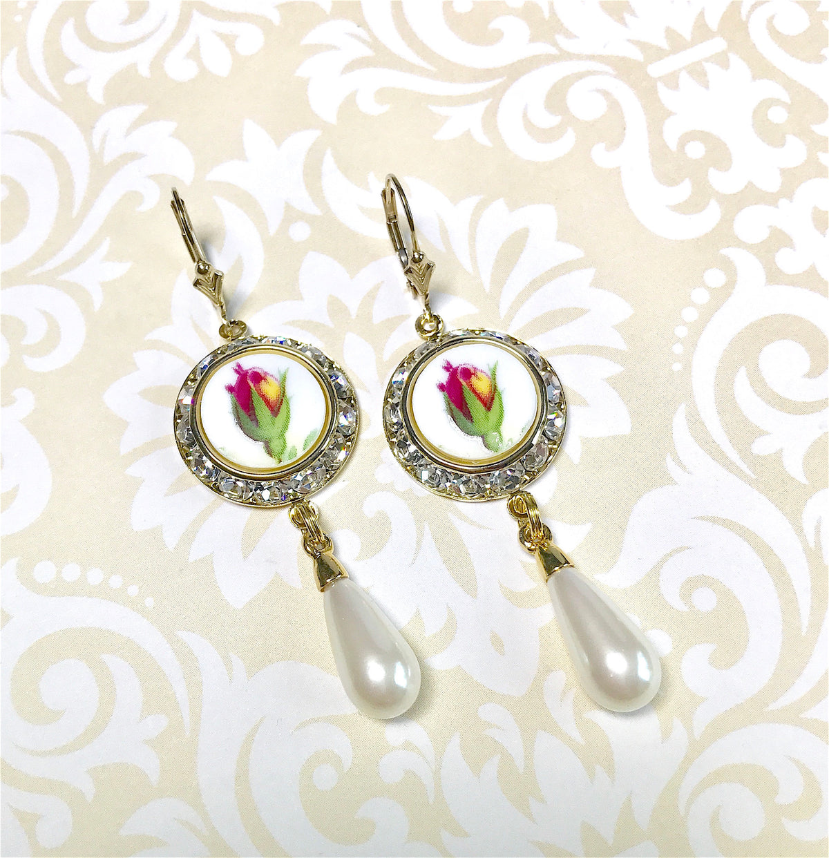 Gold Pearl Drop Earrings, Vintage Heirloom Cottagecore Pearl Jewelry, Wedding Bridal Wedding Gift