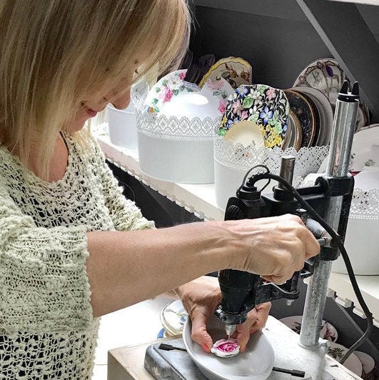 Sterling Silver Horse Slide Bracelet, Liberty Blue Vintage China, Broken China Jewelry