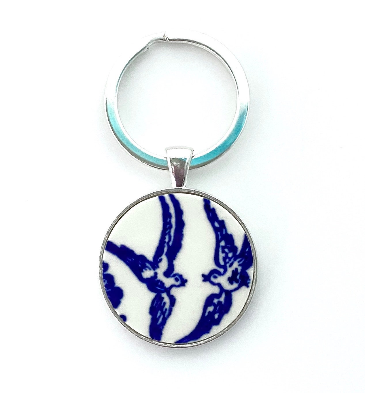 CUSTOM ORDER China Keychains, Unique 20th Anniversary Gift for Husband, Broken China Jewelry Key Chain, Made from Your Family Wedding China