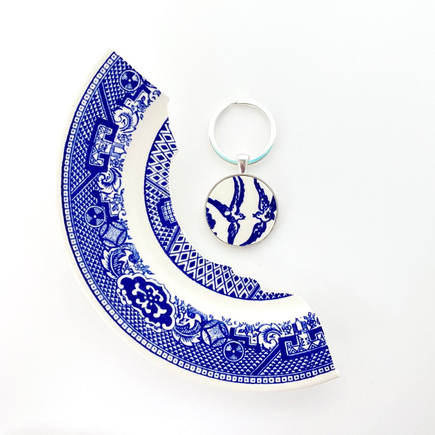 CUSTOM ORDER China Keychains, Unique 20th Anniversary Gift for Husband, Broken China Jewelry Key Chain, Made from Your Family Wedding China