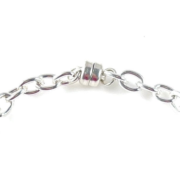 Magnetic Clasp Blue Rose Bracelet, Unique Anniversary Gifts, Royal Albert Moonlight Rose Broken China Jewelry