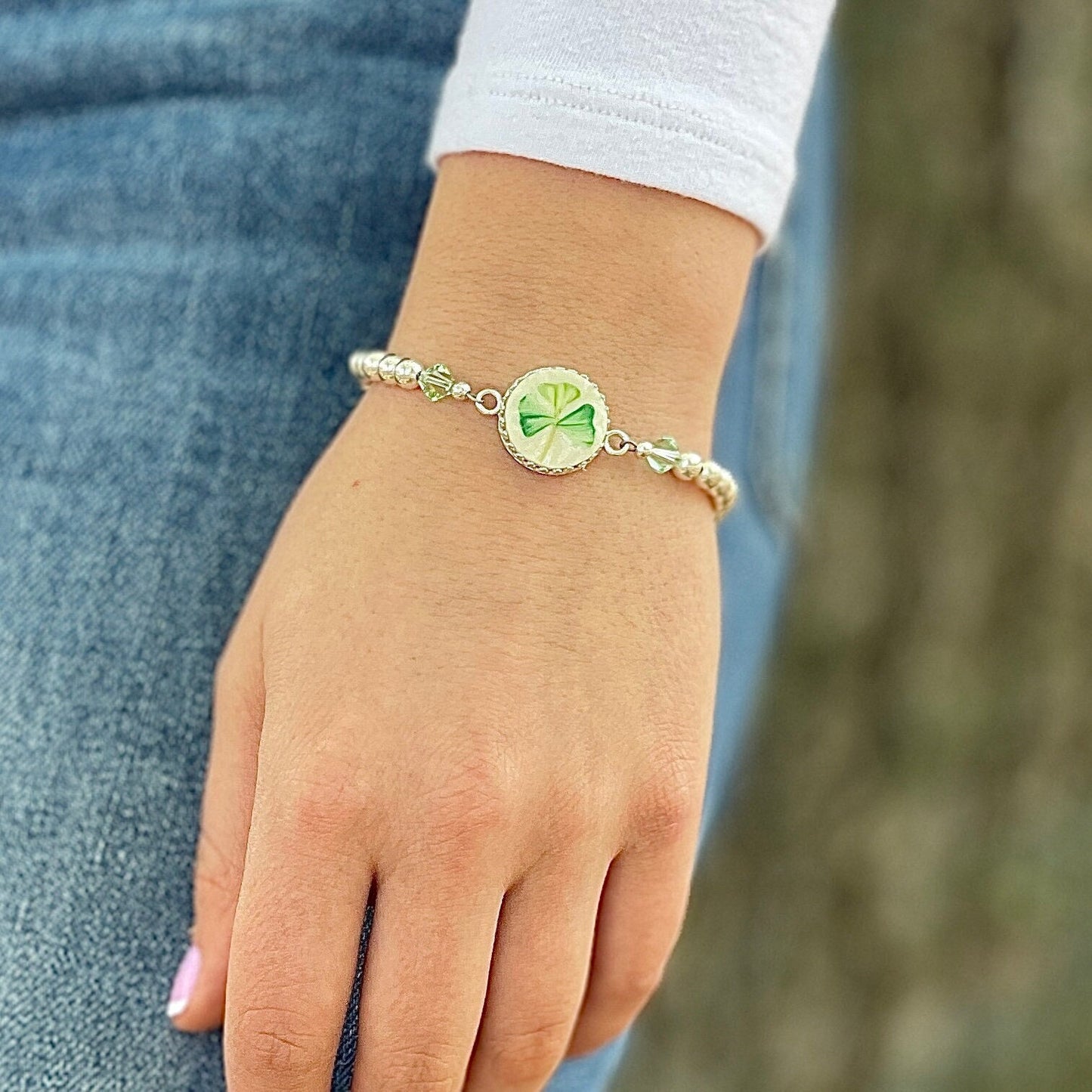 Belleek Celtic Bracelet, Broken China Irish Jewelry, Silver Charm Bracelet, Unique Birthday Gifts for Women, Celtic Jewelry