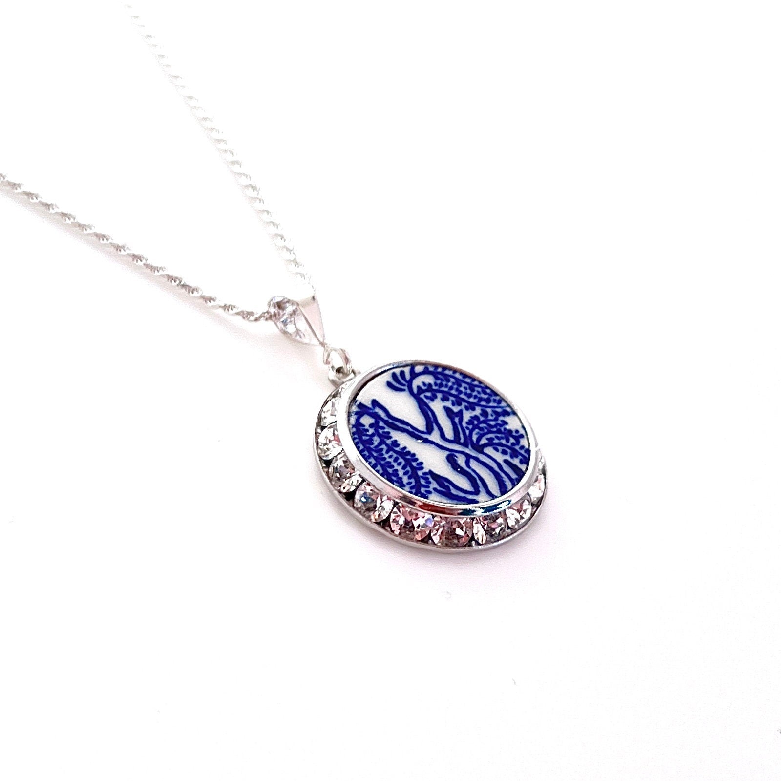 Blue Willow Crystal Necklace