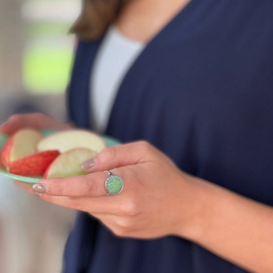 Jadeite Fire King Alice Ring