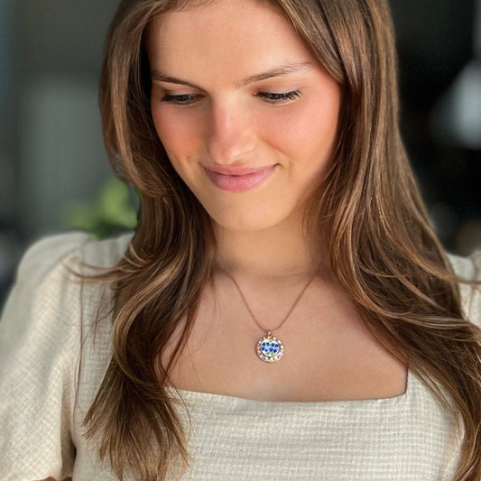 Adjustable Rose Gold Forget Me Not Necklace, Crystal Broken China Jewelry, Unique Anniversary Gifts for Her