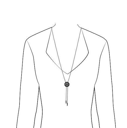 Adjustable Purple Crystal Lariat Necklace, Unique Spanish Pottery Gifts From Spain for Women