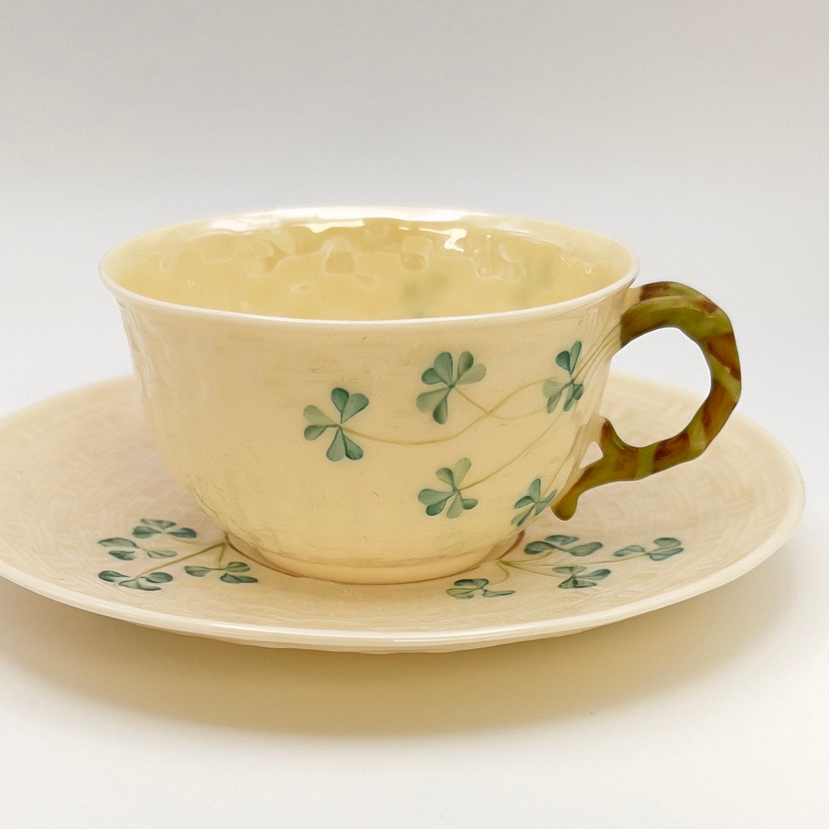 Celtic Christmas Earrings, Gold Crystal Dangle Earrings, Irish Belleek Broken China Jewelry, Unique Handmade Gift