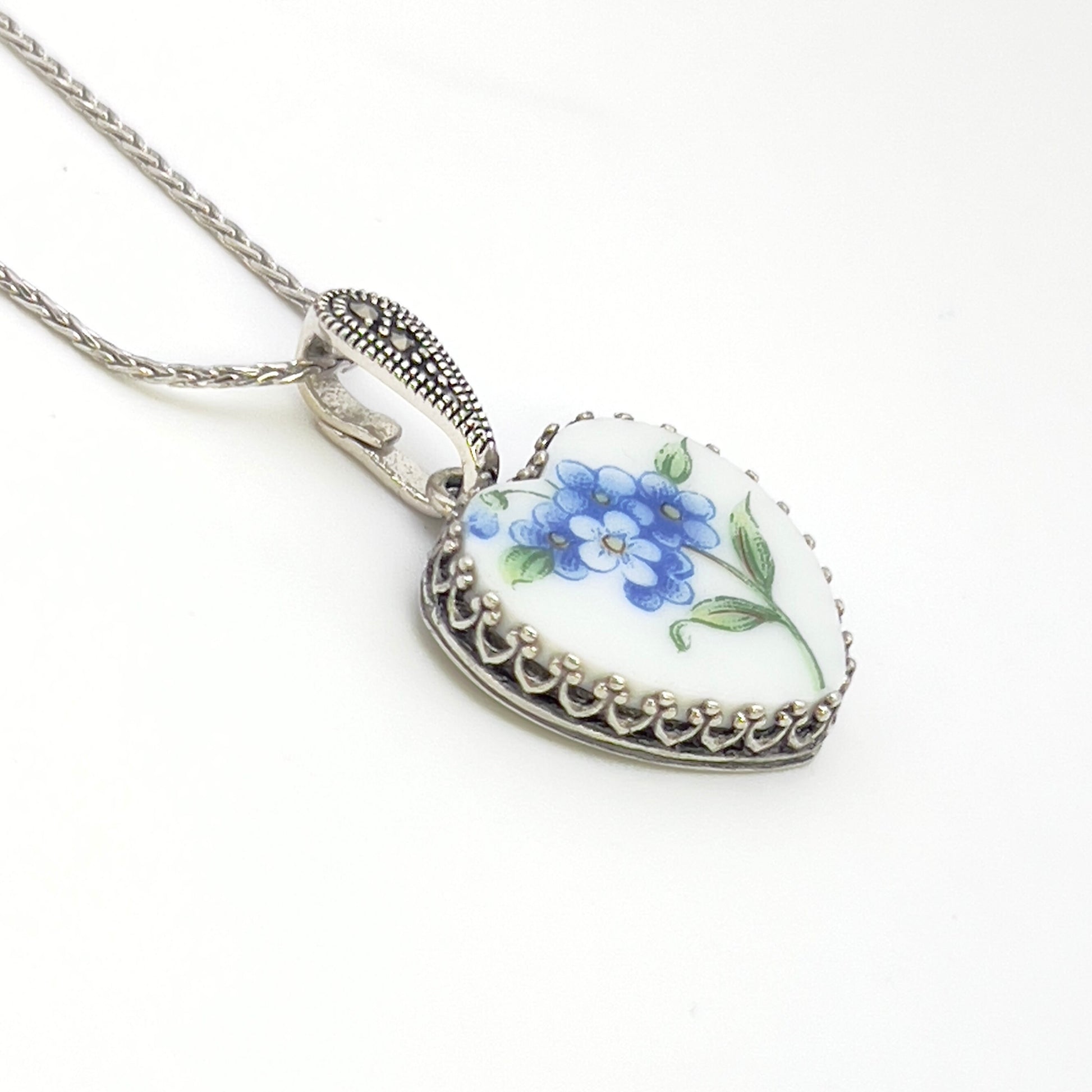 Forget Me Not Heart Necklace