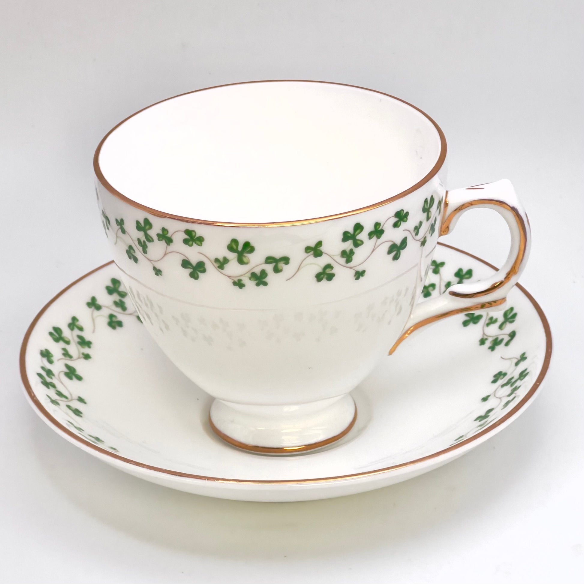 Irish Royal Tara China Crystal Earrings, Shamrock Broken China Jewelry, Celtic Jewelry Gifts for Women