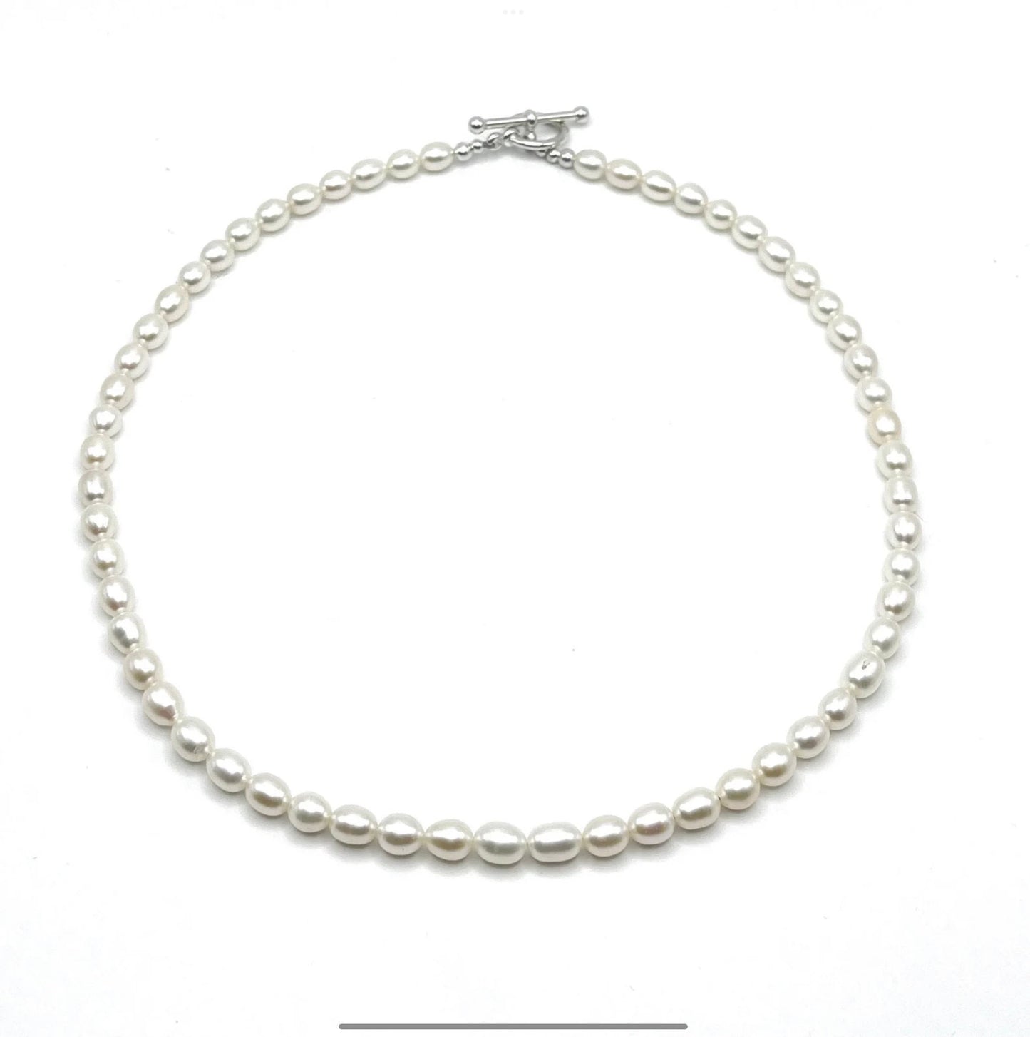 CUSTOM ORDER Pearl Toggle Broken China Jewelry Necklace, Unique 20th Anniversary Gift for Wife, Sterling Silver Jewelry, Custom Made