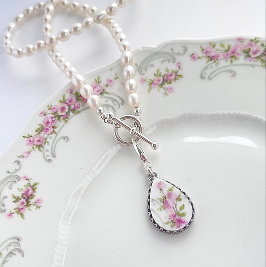 CUSTOM ORDER Pearl Toggle China Necklace