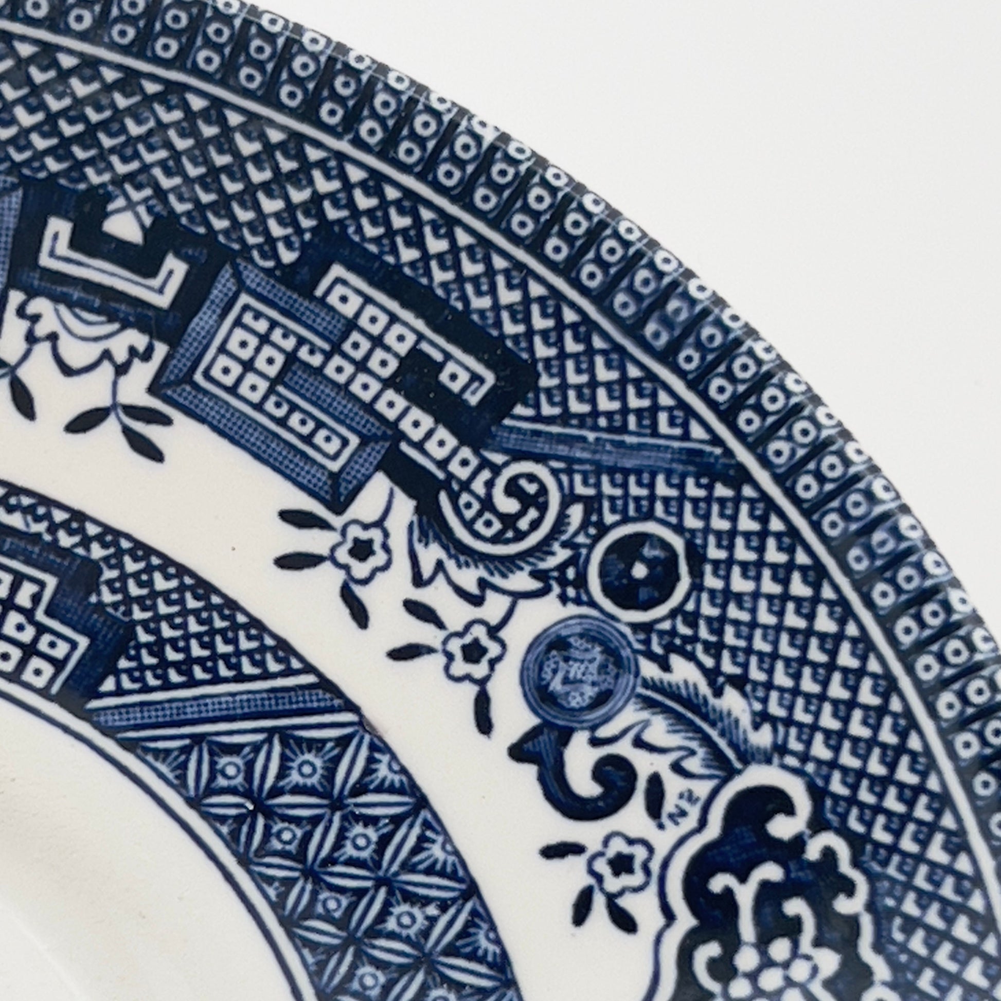 Blue Willow Love Birds, Gold Crystal Necklace, Broken China Jewelry Anniversary Gifts for Her