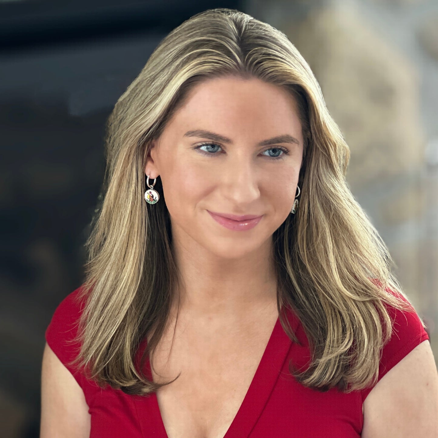 Spode Christmas Tree China Dangle Earrings, Unique Christmas Gifts for Her, Broken China Jewelry, Sterling Silver Hoops