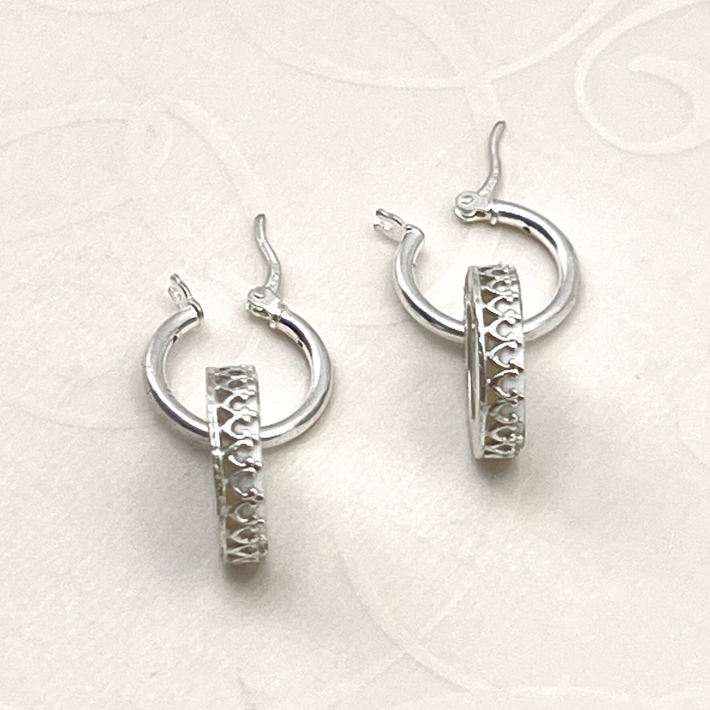 Vintage Pyrex Earrings, Sterling Silver Hoops, Anchor Hocking 1960s Milk Glass Jewelry