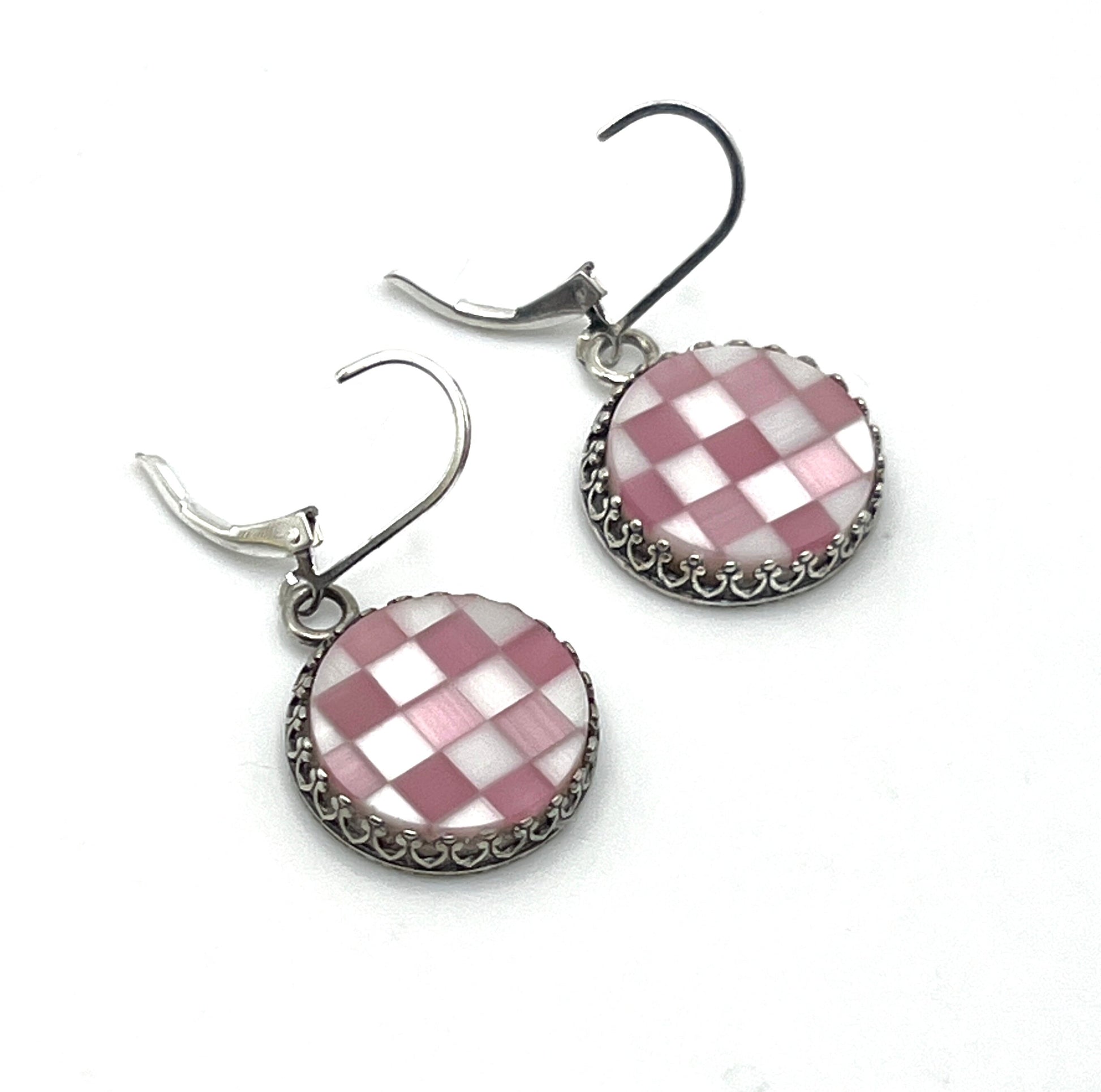 Vintage Pink Mother of Pearl Earrings