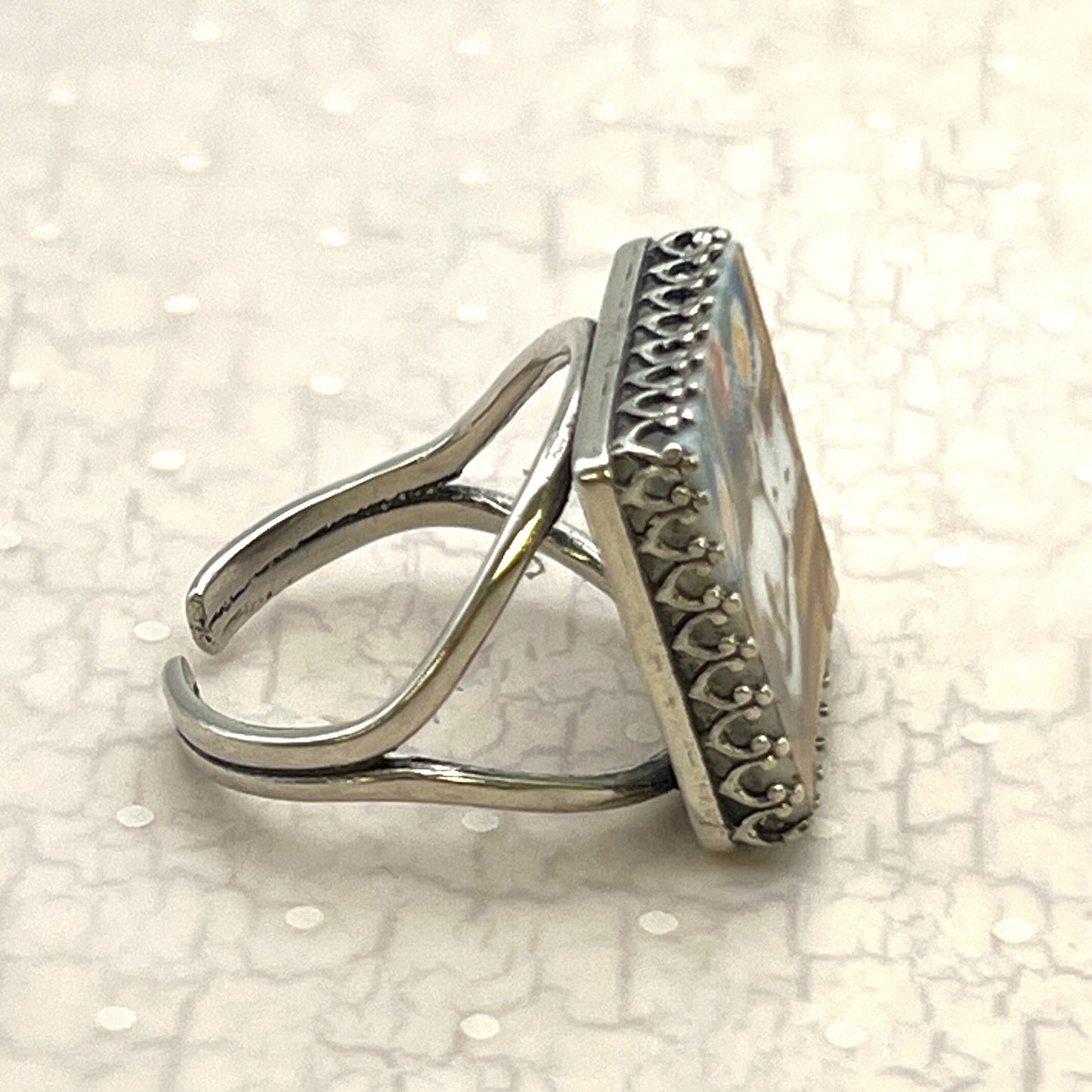 Silver Cat Ring Napping Kitty