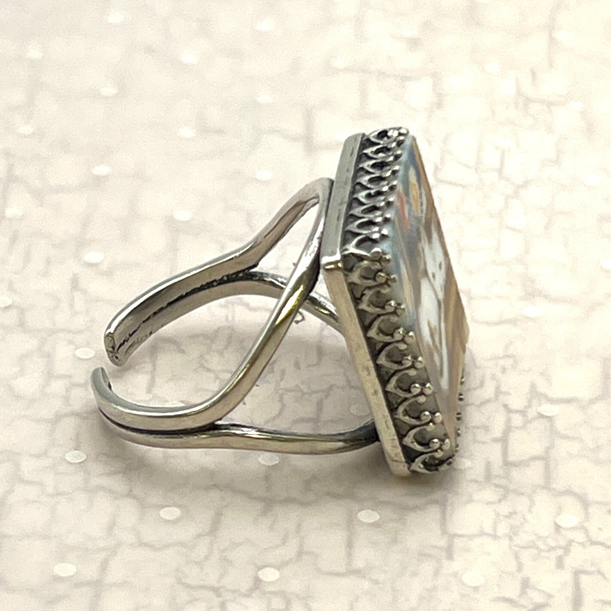 Silver Cat Ring Napping Kitty