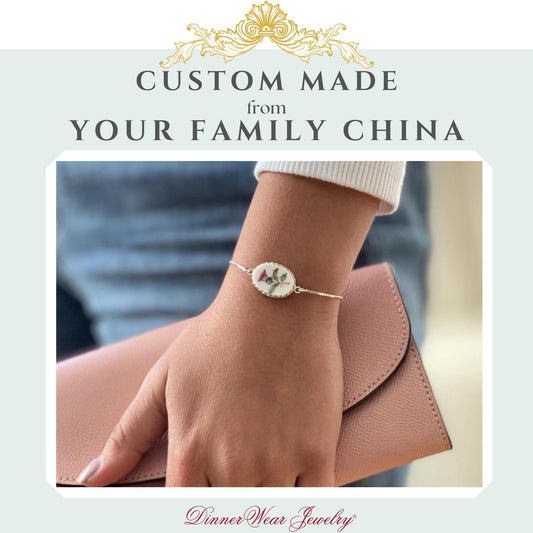 CUSTOM ORDER Dainty Adjustable China Bolo Bracelet, Broken China Jewelry, Personalized Jewelry, Made From Your China, Custom Jewelry