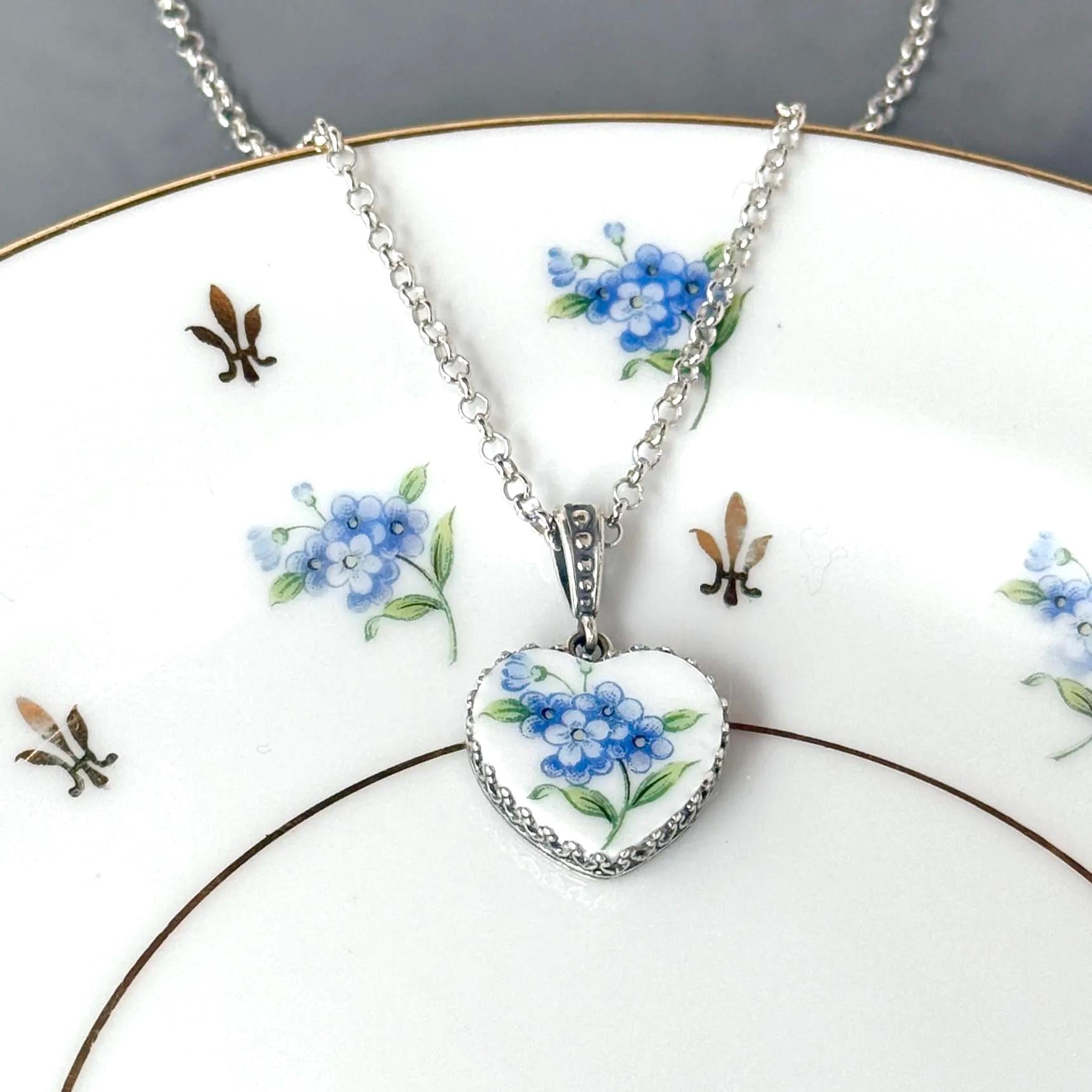CUSTOM ORDER Dainty Heart China Necklace, Broken China Jewelry, Custom Memorial Jewelry, Family China Jewelry, Unique Jewelry Gifts