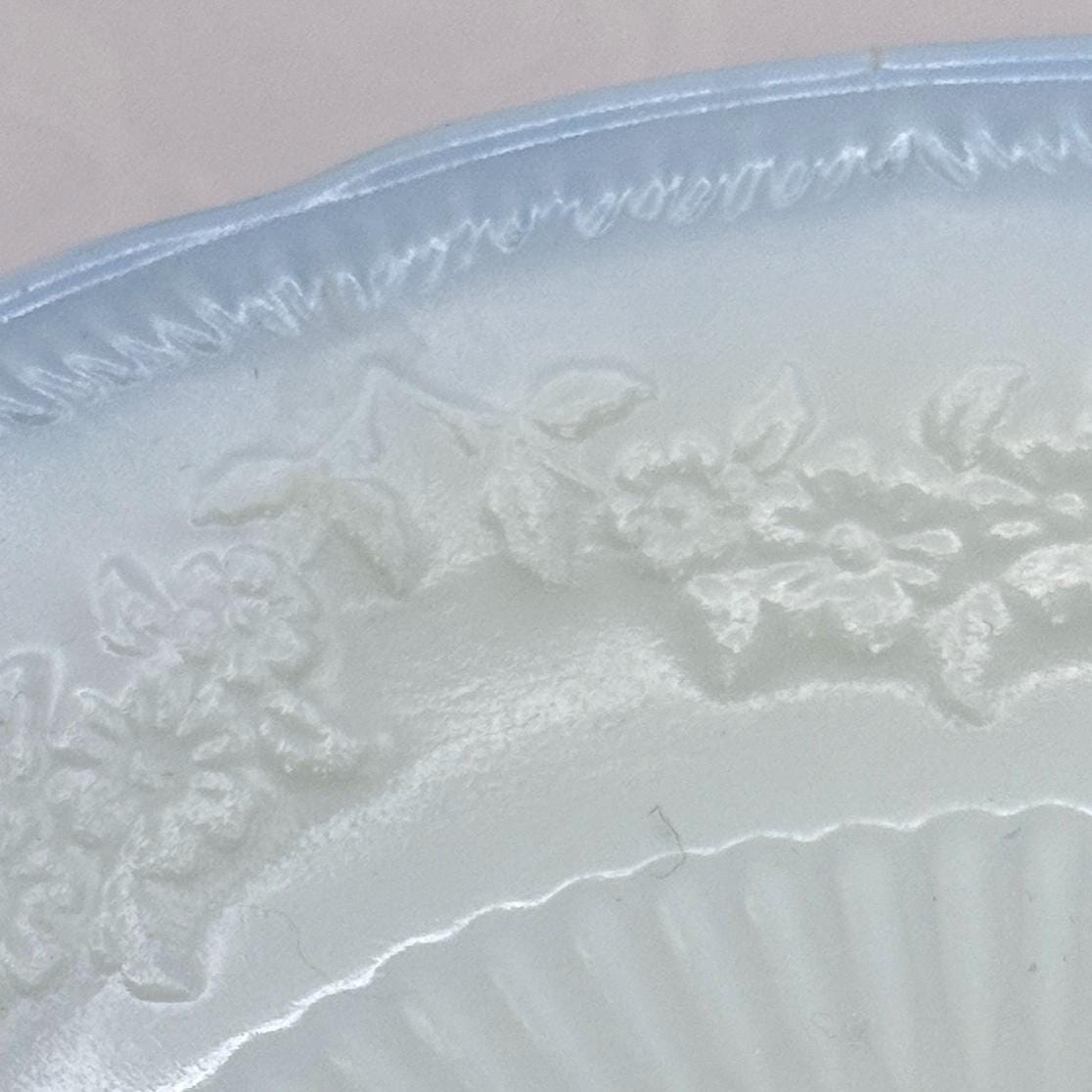 Repurposed Depression Glass Crystal Earrings, Fire King Alice Pattern