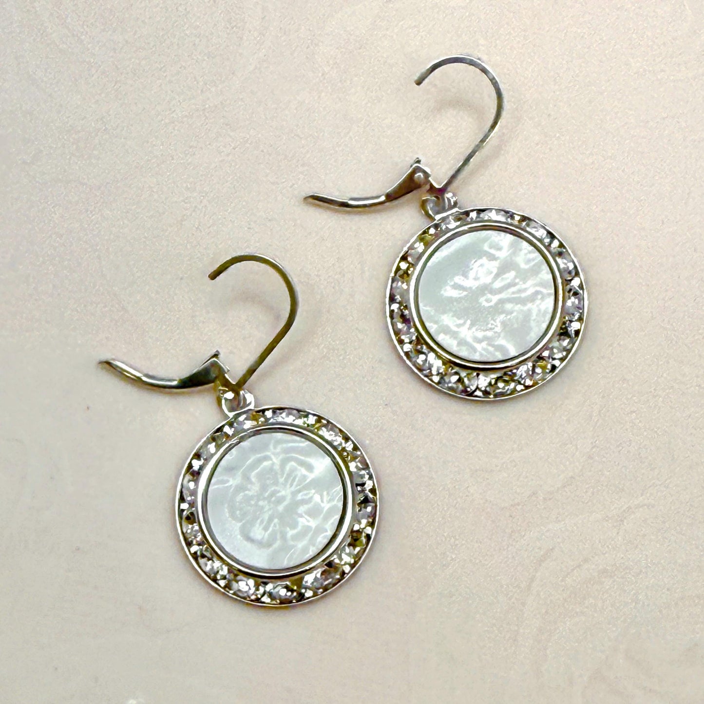 Repurposed Depression Glass Crystal Earrings, Fire King Alice Pattern