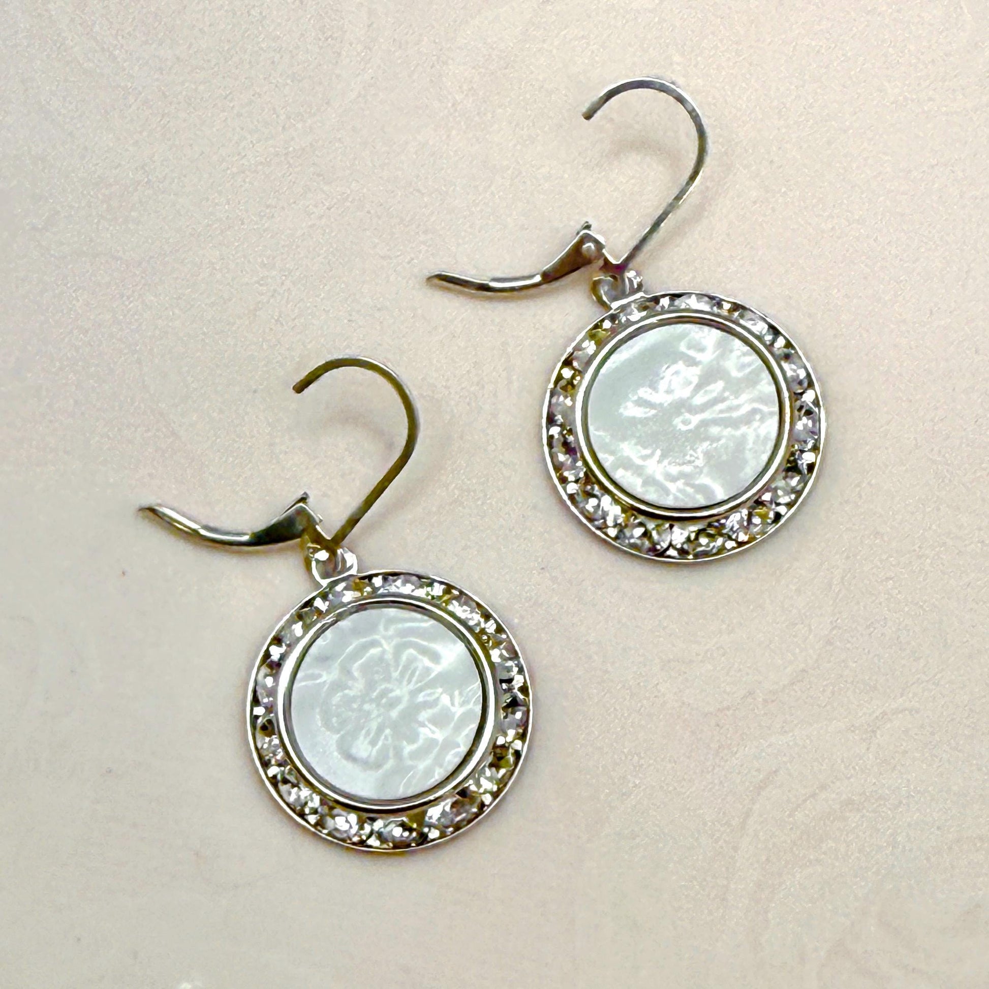 Repurposed Depression Glass Crystal Earrings, Fire King Alice Pattern