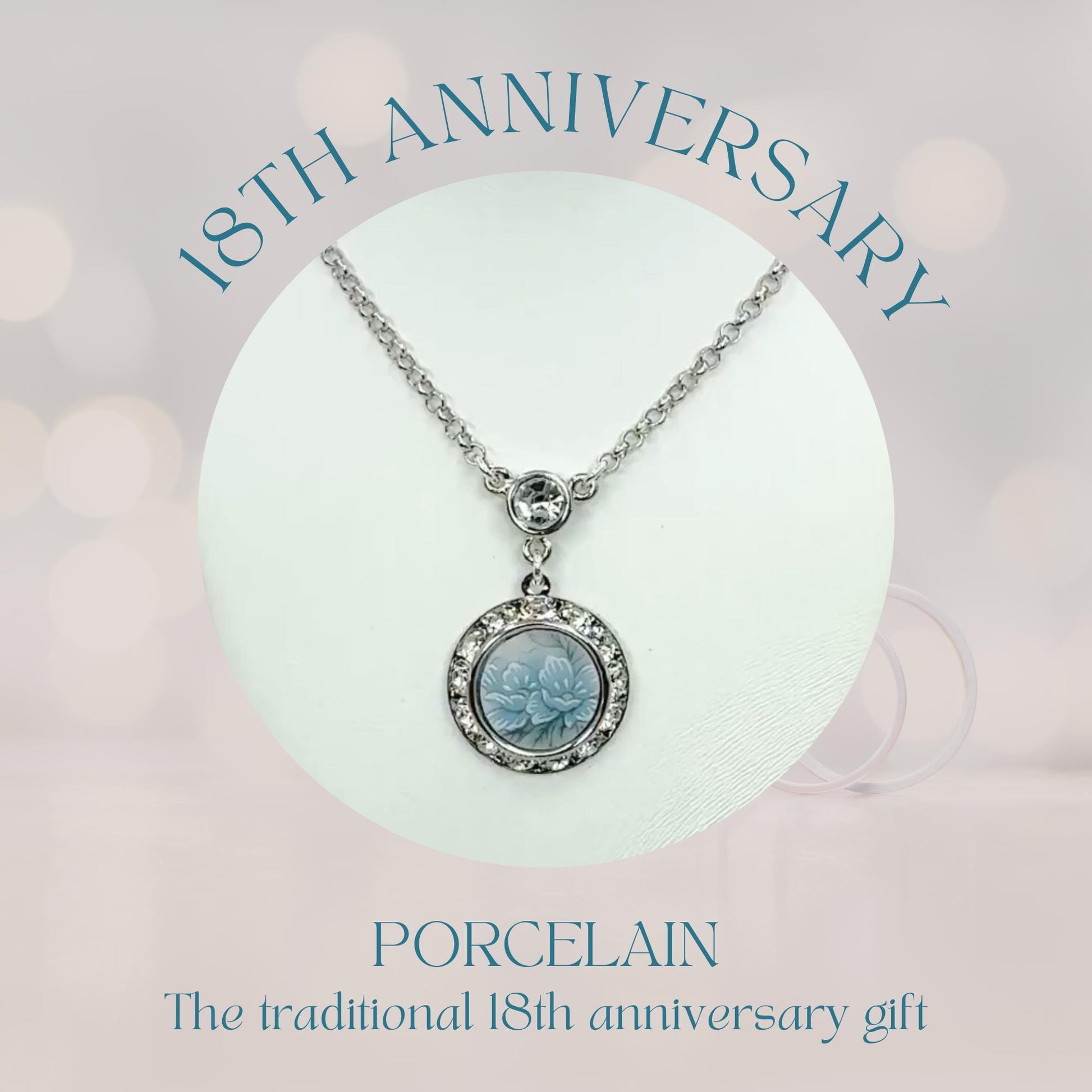 18th Wedding Anniversary Gifts for Wife, Crystal Broken China Jewelry, Vintage Japanese Porcelain