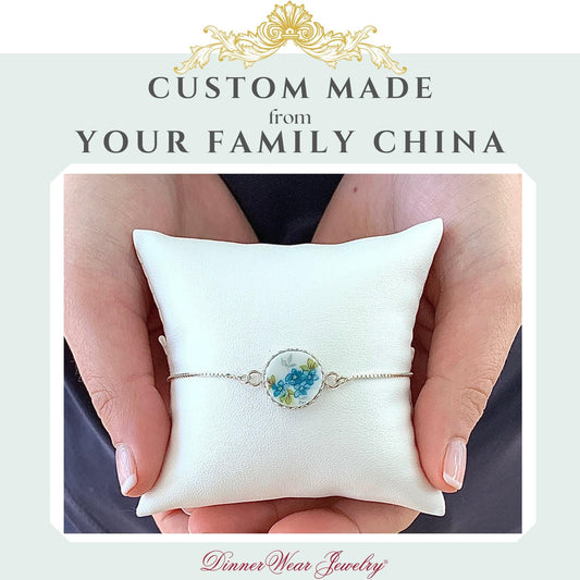 CUSTOM ORDER Dainty Adjustable China Bolo Bracelet, Broken China Jewelry, Personalized Jewelry, Made From Your China, Custom Jewelry