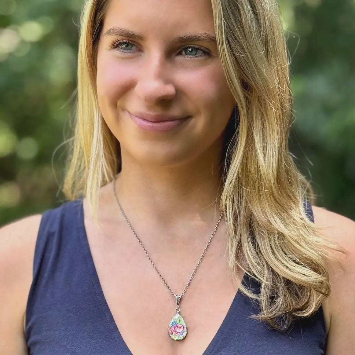 CUSTOM ORDER Teardrop China Necklace, 20th Anniversary Gift for Wife, Broken China Jewelry, Family Memorial Jewelry, Made From Your China