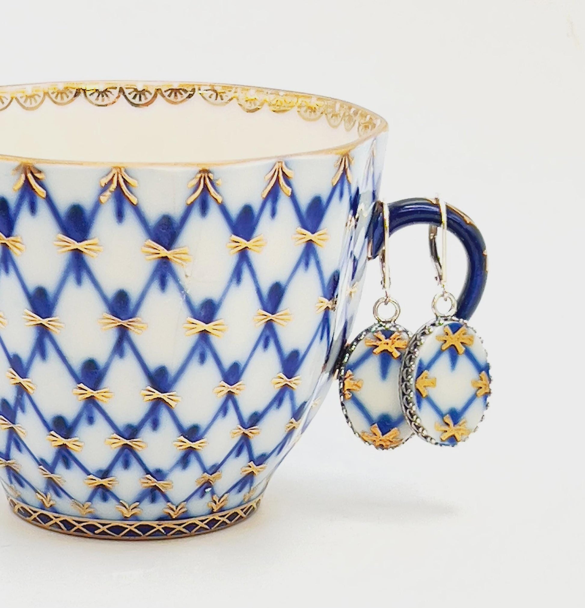 CUSTOM ORDER Broken China Jewelry Oval Earrings, Family Memorial Jewelry, Mom Gift, Silver Earrings, Made From Your China, Custom Jewelry