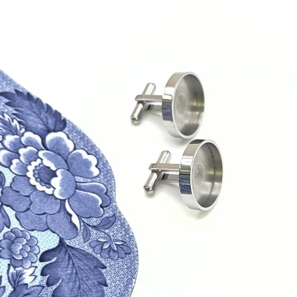 CUSTOM ORDER China Cufflinks Broken China Jewelry Cuff Links Made From Your China Memorial Jewelry Custom Jewelry