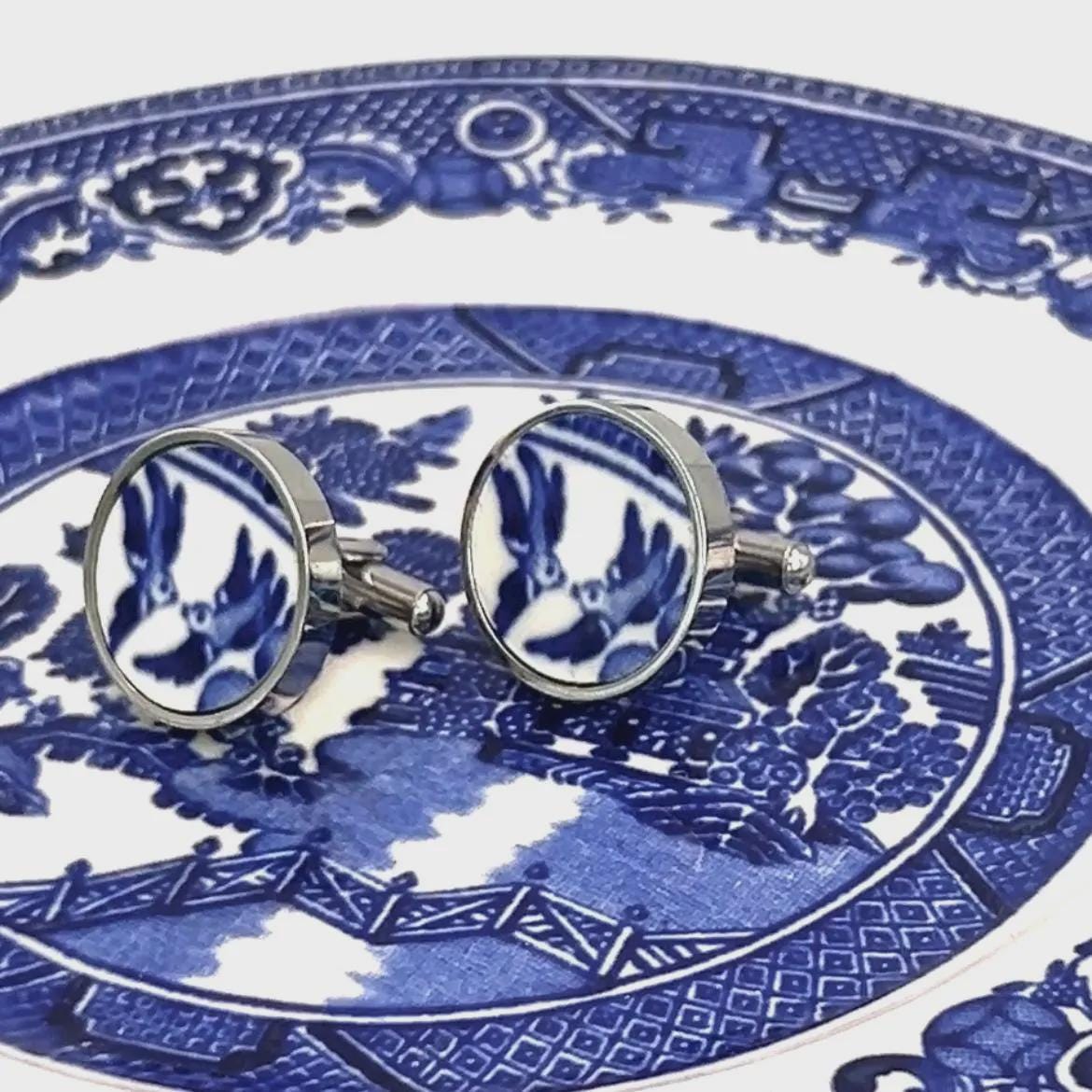 CUSTOM ORDER China Cufflinks Broken China Jewelry Cuff Links Made From Your China Memorial Jewelry Custom Jewelry
