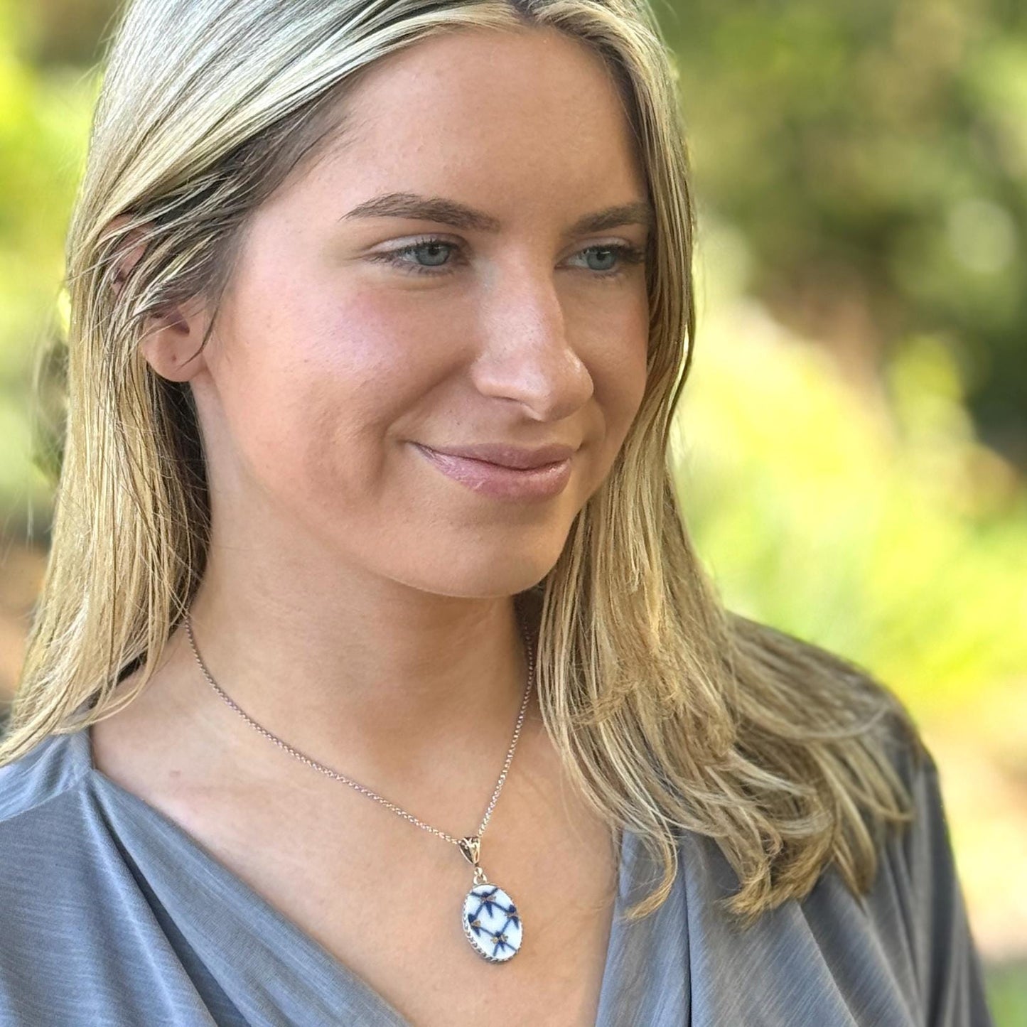 Handmade Artisan Jewelry, Lomonosov Porcelain, 18th and 20th Anniversary Gift for Wife, Broken China Jewelry, Gifts for Women