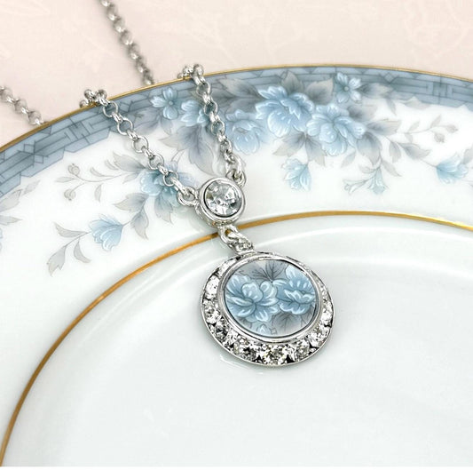 18th Wedding Anniversary Gifts for Wife, Crystal Broken China Jewelry, Vintage Japanese Porcelain