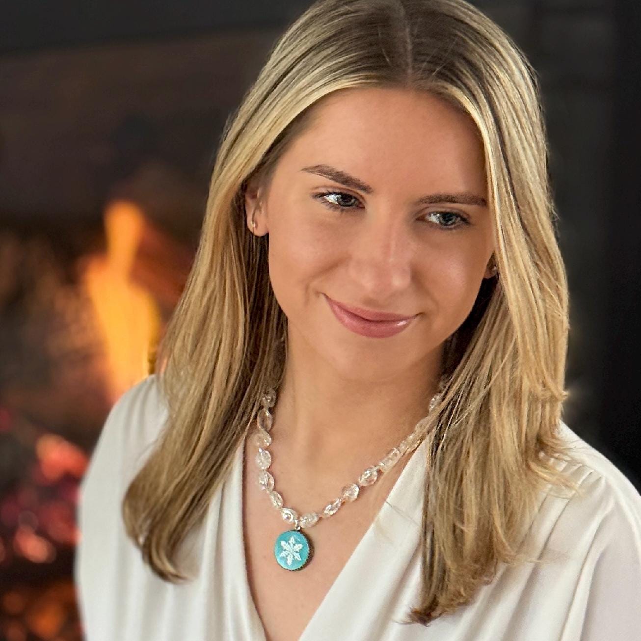 Vintage Pyrex Snowflake Necklace, Christmas Broken China Jewelry, Unique Gifts for Her