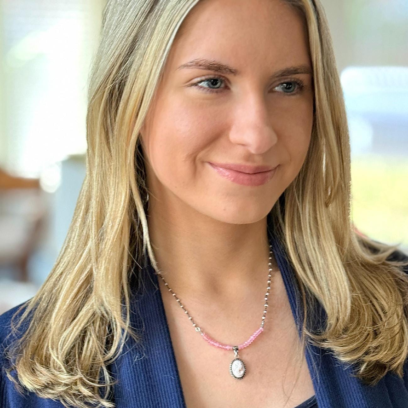 Vintage Shell Cameo & Pearl Necklace, Christmas Gift For Daughter, Victorian Jewelry