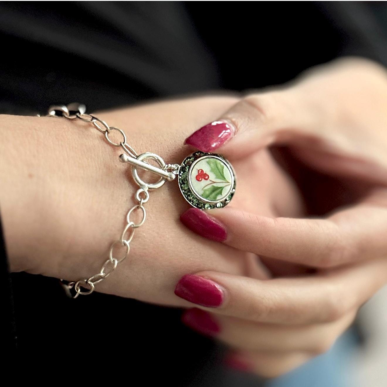 Lenox Holiday Christmas Charm Bracelet, Sterling Silver Chain Jewelry
