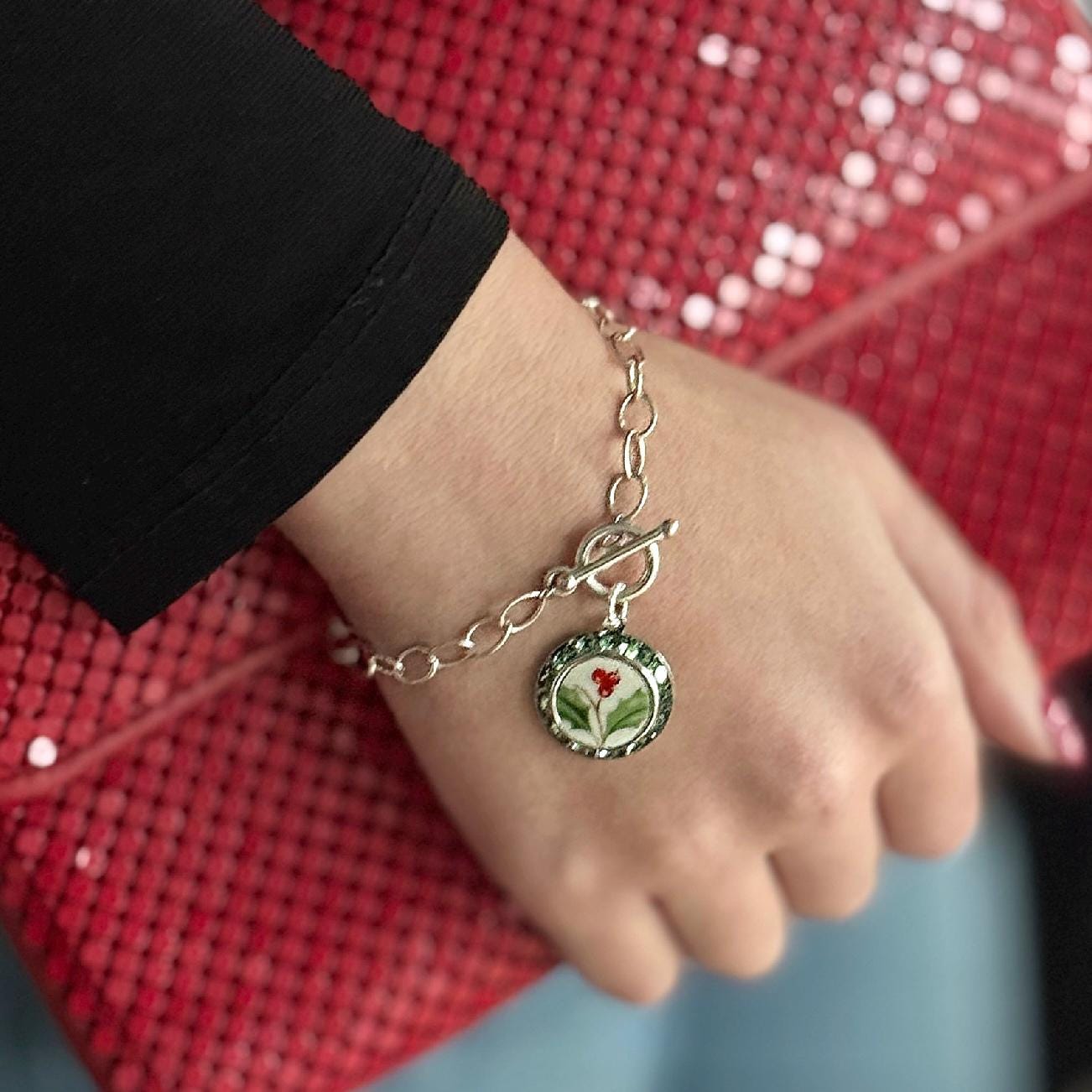 Lenox Holiday Christmas Charm Bracelet, Sterling Silver Chain Jewelry