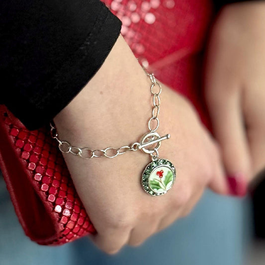 Lenox Holiday Christmas Charm Bracelet, Sterling Silver Chain Jewelry