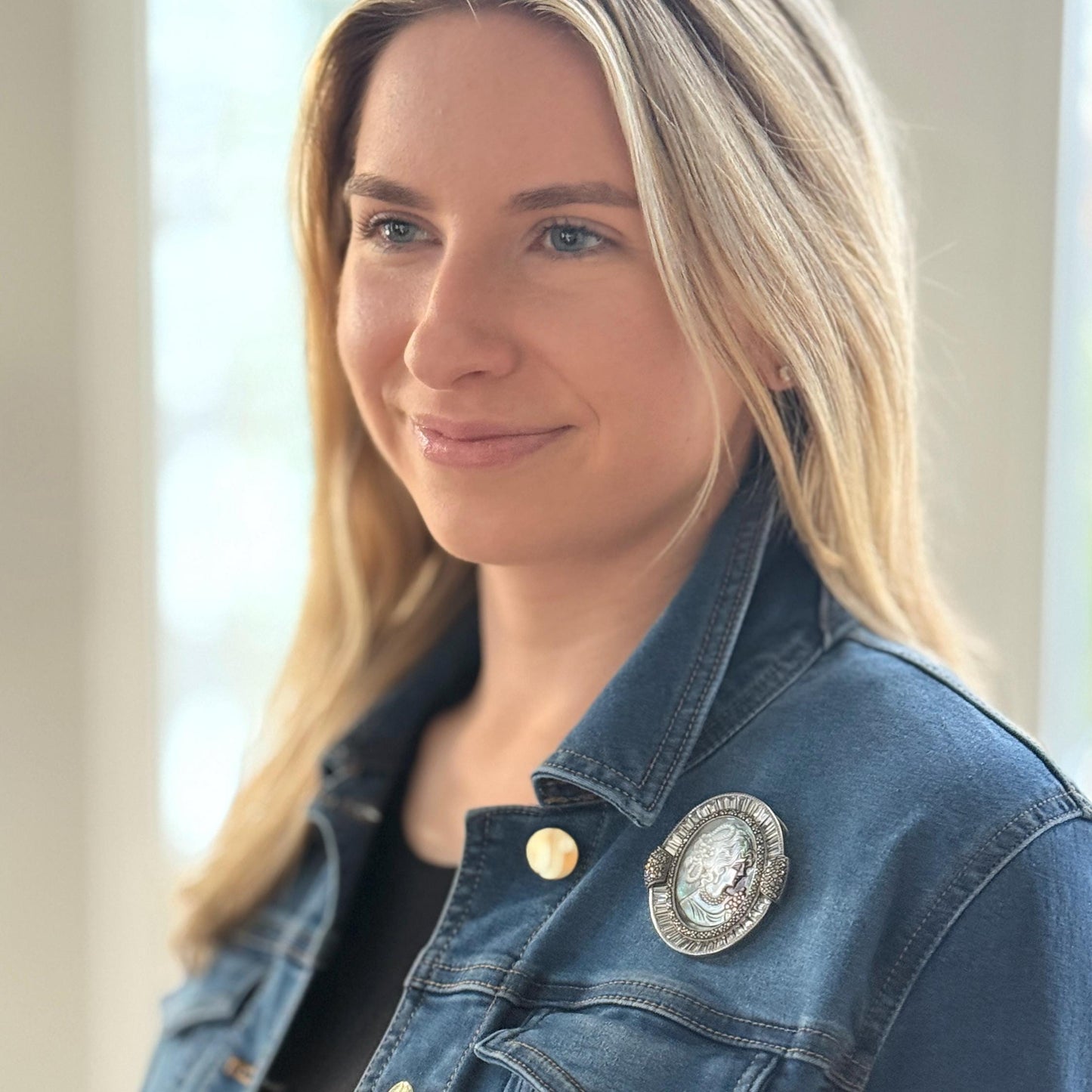 One-of-a-Kind Statement Cameo and Marcasite Necklace, Vintage Mother of Pearl Shell Jewelry Victorian