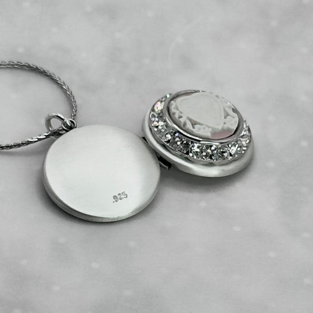 Romantic Valentines Day Gift, Anniversary Gift for Wife, Heart Locket Necklace, Vintage Pink Wedgwood Jasperware